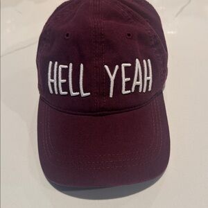 Hell Yeah embroidered burgundy base ball trucker hat NWOT